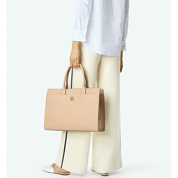 Tory Burch Kira Leather Tote Bag - Perfect Sand - Picture 6 of 9